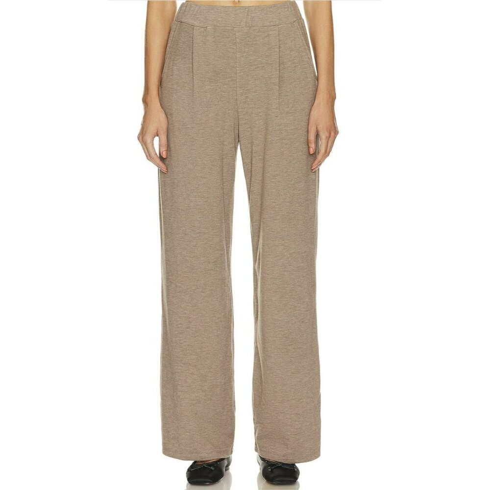 Revolve Bobi Taupe Pull On Wide Leg Pants Size Large Nwt
